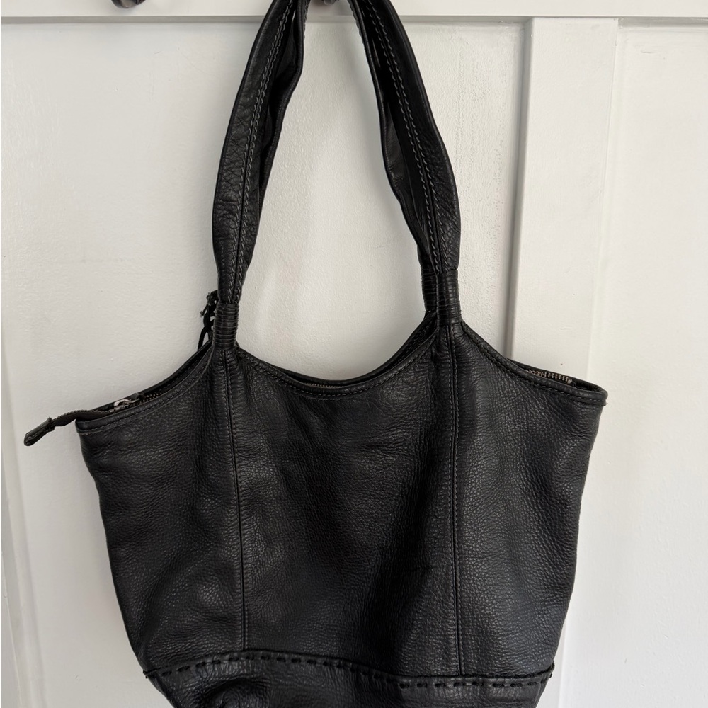 The Sak Black Pebbled Leather Shoulder Bag